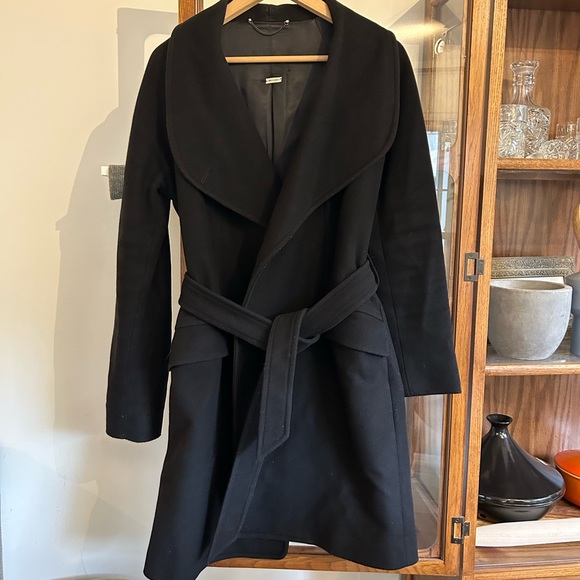 Aritzia Wilfred black wool tie-front coat no size tag - Picture 1 of 11